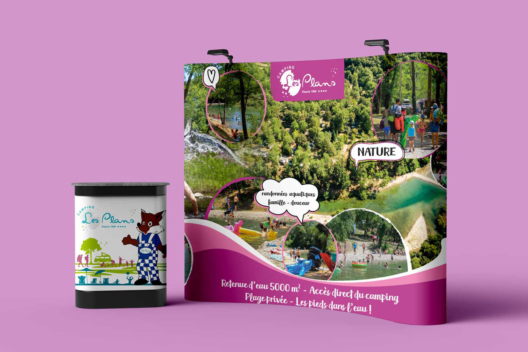 Imprimerie numérique Nîmes Habillage comptoir d'accueil stand